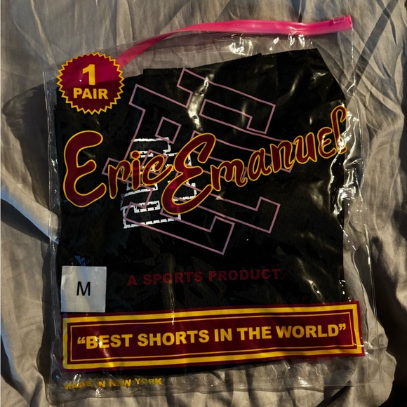 Eric Emanuel Black and Purple Athletic Shorts